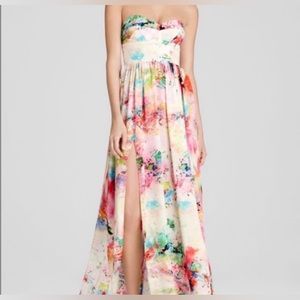 Womens Amanda Uprichard Gisele Floral Silk Maxi Dress, Gardenia size P